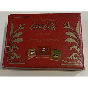 Coca Cola Vintage Playing Cards in Tin Box 2 Decks of Unopened Cards w/score pad